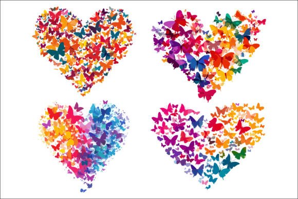 Download Romantic Butterfly Heart Design. - Premium Resources